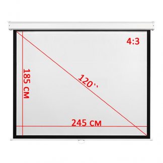 Экран для проектора 120" 4:3 245*185 см настенно-потолочный рулонный купить в Москве по недорогой цене
