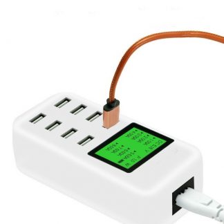 Зарядное устройство на 8-портов USB с ЖК-дисплеем купить в Москве по недорогой цене