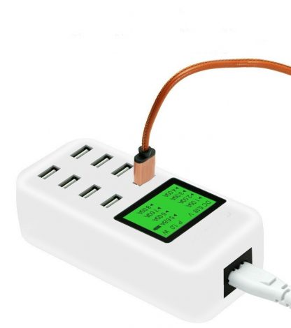 Зарядное устройство на 8-портов USB с ЖК-дисплеем купить в Москве по недорогой цене